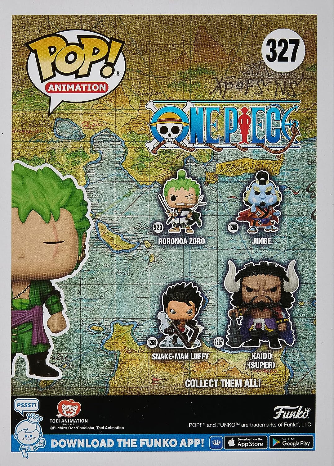 Pop Animation: One Piece - Roronoa Zoro (Glows in the Dark)  Kody Trading Exclusive Vinyl Figure