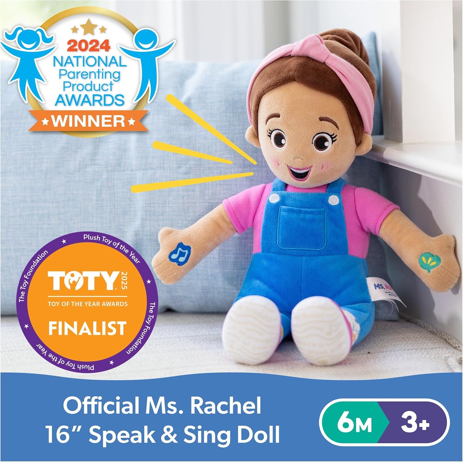 Official Speak & Sing Doll, 16” Tall Interactive Toy with 4 Songs & 16+ Phrases, Toddler Toys for Girls & Boys Ages 6 Months to 3+ Years