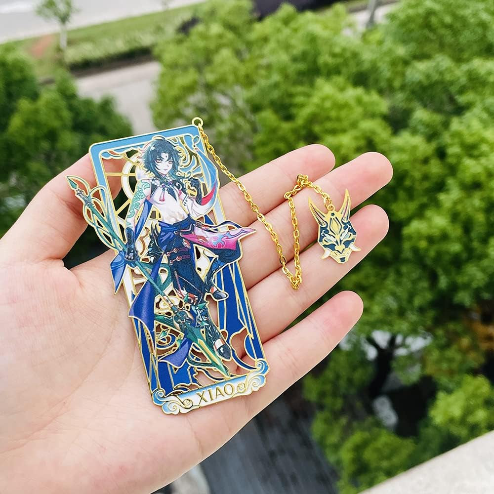 Game Xiao Metal Bookmark - Classic Anime Figure Bookmark, Great Gift for Game Fans, Reader, Friends or Teachers (Xiao)