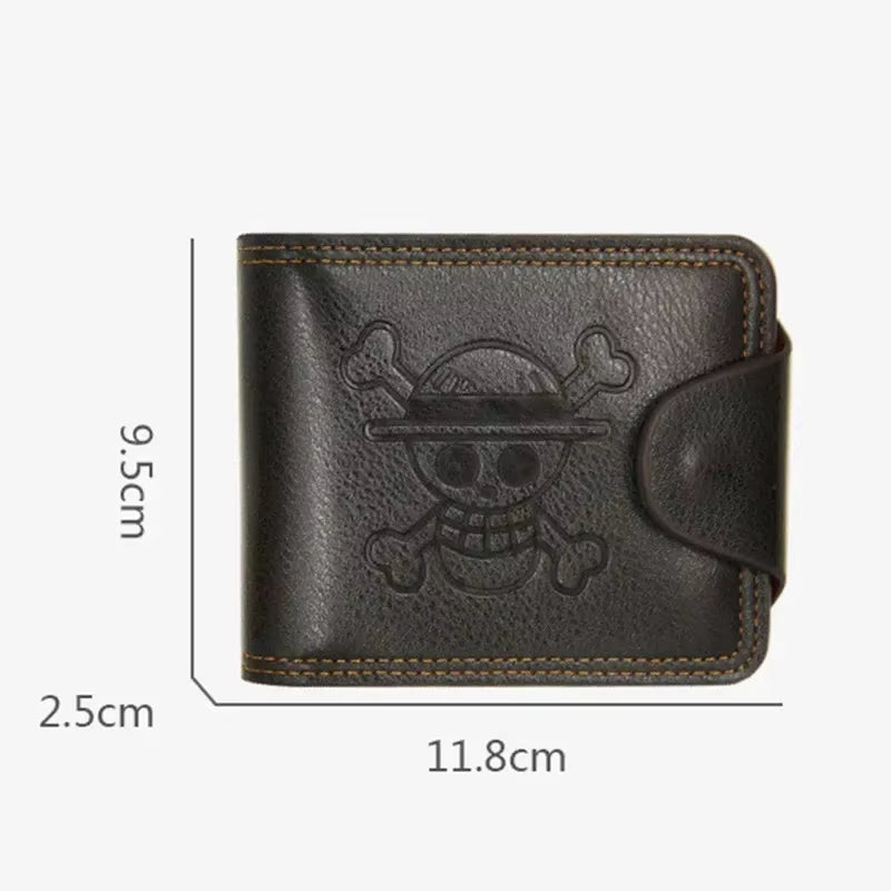 One Piece Luffy Straw Hat Pirates Men's Multi-Function Short Wallet with Card Slots - Ideal Gift Purse