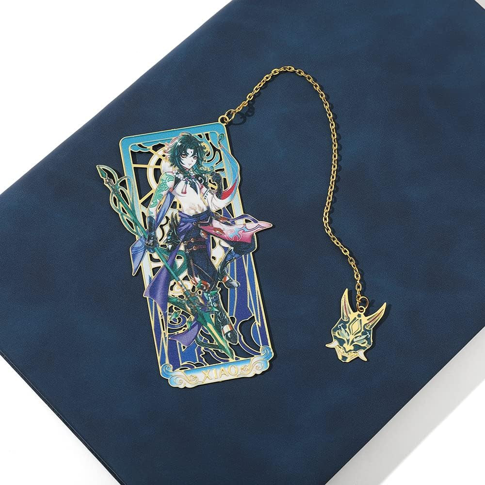 Game Xiao Metal Bookmark - Classic Anime Figure Bookmark, Great Gift for Game Fans, Reader, Friends or Teachers (Xiao)