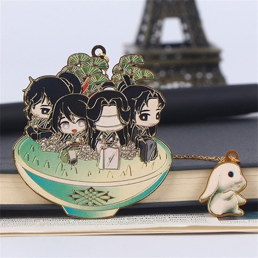 1Pc Mo Dao Zu Shi Anime Bookmark,Metal Cartoon Wei Wuxian Character Tassel Bookmark Aesthetic Page Holder Chinese Anime Pagination Mark for Reader,Bookmarks,Book Covers and Accessories Office Products