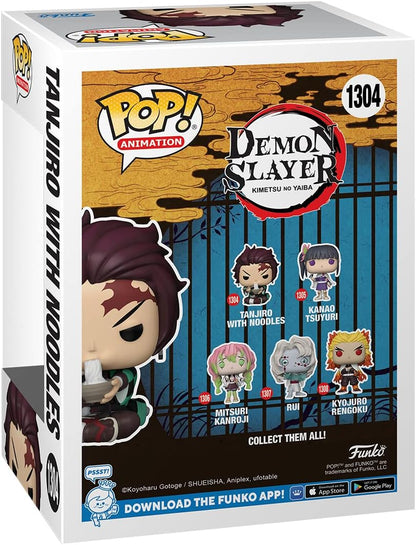 Funko POP! Demon Slayer – Tanjiro Tésztával Vinyl Figura, Gyűjtői Modell, Hivatalos Anime Ajándék