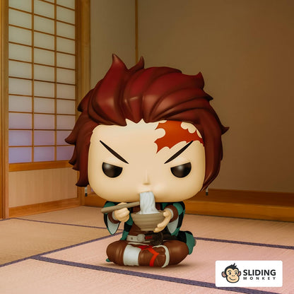 Funko POP! Demon Slayer – Tanjiro Tésztával Vinyl Figura, Gyűjtői Modell, Hivatalos Anime Ajándék