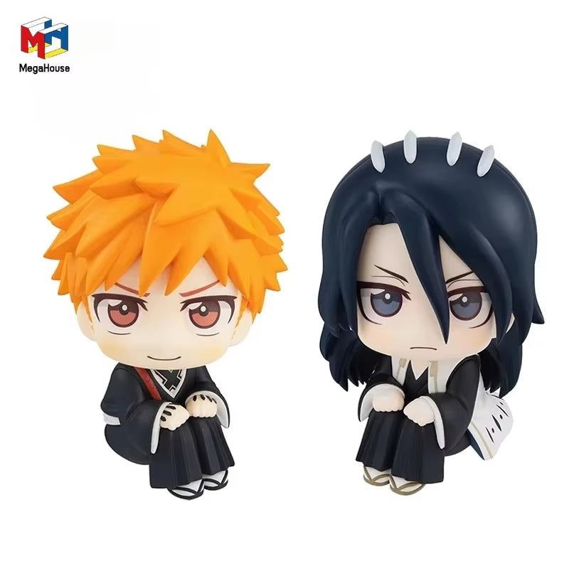 Megahouse BLEACH Kurosaki Ichigo és Kuchiki Byakuya Q verziós gyűjthető anime figurák – Limitált kiadás