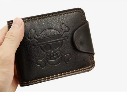 One Piece Luffy Straw Hat Pirates Men's Multi-Function Short Wallet with Card Slots - Ideal Gift Purse