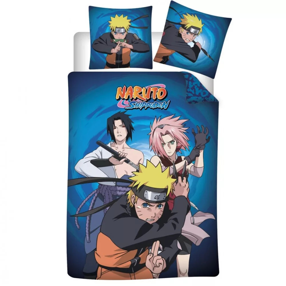 Naruto „Ninja Trio“ Bettbezug – 140x200 cm + 63x63 cm