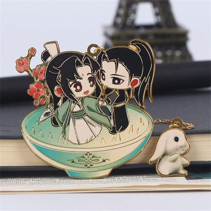 1Pc Mo Dao Zu Shi Anime Bookmark,Metal Cartoon Wei Wuxian Character Tassel Bookmark Aesthetic Page Holder Chinese Anime Pagination Mark for Reader,Bookmarks,Book Covers and Accessories Office Products