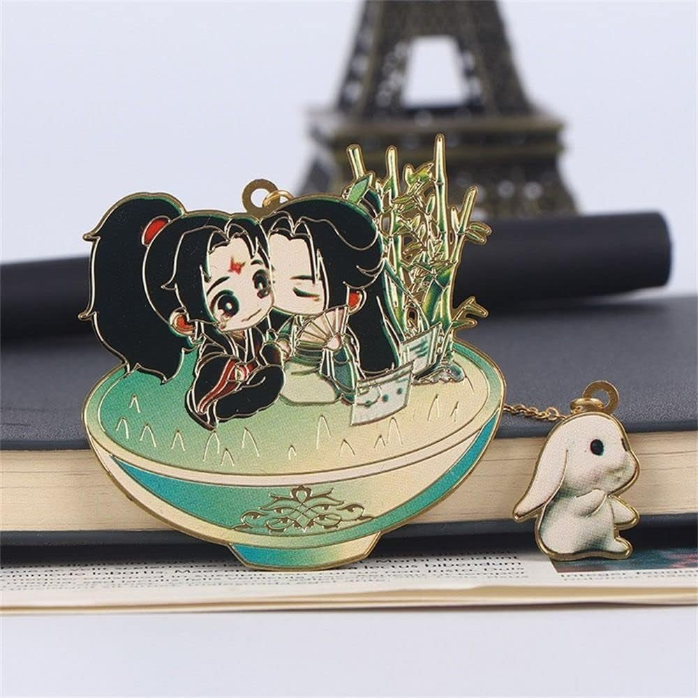 1Pc Mo Dao Zu Shi Anime Bookmark,Metal Cartoon Wei Wuxian Character Tassel Bookmark Aesthetic Page Holder Chinese Anime Pagination Mark for Reader,Bookmarks,Book Covers and Accessories Office Products