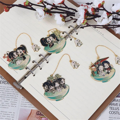 1Pc Mo Dao Zu Shi Anime Bookmark,Metal Cartoon Wei Wuxian Character Tassel Bookmark Aesthetic Page Holder Chinese Anime Pagination Mark for Reader,Bookmarks,Book Covers and Accessories Office Products