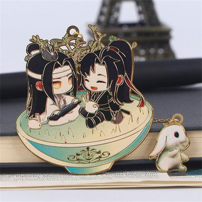 1Pc Mo Dao Zu Shi Anime Bookmark,Metal Cartoon Wei Wuxian Character Tassel Bookmark Aesthetic Page Holder Chinese Anime Pagination Mark for Reader,Bookmarks,Book Covers and Accessories Office Products